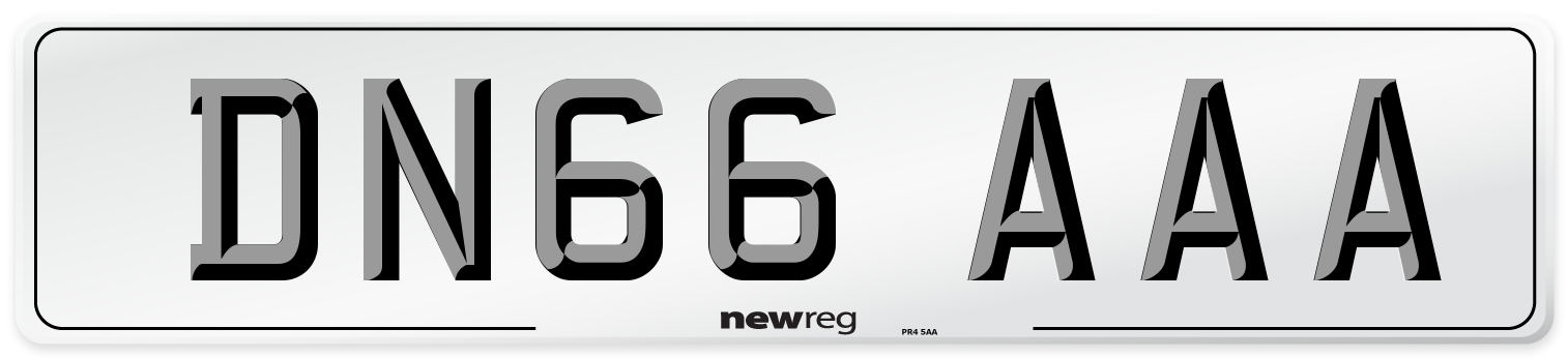 DN66 AAA Number Plate from New Reg